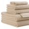 Homeroots Set of Six Beige Cotton Quick Dry Terry Cloth Towels, 6PK 700337 - alternate 2