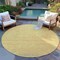 Homeroots 8' Gold Round Floral Washable Indoor Outdoor Area Rug 607364 - alternate 2
