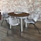 Regency Round Kee Breakroom Table W/ 4 M Stack Chairs, 36 in W, 36 in L, Neo Walnut TB36RNDNWBPCM47GY - alternate 2