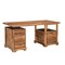 Homeroots 68" Brown Solid Wood Writing Desk and Bookshelf Set With Four Drawers 634357 - alternate 2