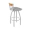 Holland Bar Stool Co 36in Swivel Extra Tall Bar Stool, Anodized Nickel Finish, Medium Back, Canter Folkstone Grey Seat 881 - alternate 2