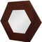 Homeroots 19" Dark Brown Hexagon Solid Wood Framed Accent Mirror 485118 - alternate 2