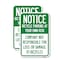 Signmission Bicycle Parking at Your Own Risk Company Not Responsibl, 12'' X 18'', Heavy Gauge Aluminum, 2PK A-1218-2PACK-24323 - alternate 1