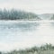 Homeroots Mere Pond Lake Hand Painted Distressed Unframed Wall Art 608849 - alternate 2