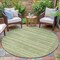 Homeroots 8' Sage And Ivory Round Striped Washable Indoor Outdoor Area Rug 631511 - alternate 2