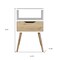 Homeroots 25" White And Natural Wood One Drawer Nightstand 534884 - alternate 2