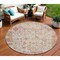 Homeroots 8' Pink And Ivory Round Patchwork Washable Indoor Outdoor Area Rug 631433 - alternate 1