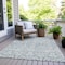 Homeroots 5' X 8' Denim Blue And Ivory Damask Washable Indoor Outdoor Area Rug 595134 - alternate 2