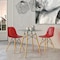 Leisuremod Dover Plastic Dining Side Chair with Wooden Legs, Transparent Red, 2PK EP19TR2 - alternate 2