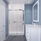 Anzzi 48 in. by 76 in. Frameless Sliding Shower Door in Gunmetal w/ Clear Tempered Glass & Tsunami Guard SD-AZ13-01GB - alternate 2