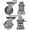 Hyw Products Heavy Duty Caster Set 4in Steel Wheels, 2 Swivel & 2 Swivel with Brake, 4PK 40-40S-A1-SS-2,40-40S-A1-SS-TB-2 - alternate 2