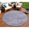 Homeroots 8' Purple Round Washable Indoor Outdoor Area Rug 598856 - alternate 1