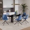 Leisuremod Markley Modern Leather Swival Dining Chair With Metal Legs in Blue MSCBL-18-BU - alternate 2