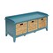 Homeroots 43in Teal Blue Solid Wood Storage Bench with Drawers 286649 - alternate 2