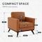 Leisuremod Chester Modern Leather Accent Armchair with Birch Wood Base, Cognac Tan CS33TN-L - alternate 2