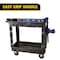 Rubbermaid Commercial Structural Foam Utility Cart with Deep Lipped Plastic Shelves, Flat, 2 Shelves, 300 lbs FG9T6600BLA - alternate 2