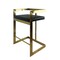 Homeroots 26" Black and Gold Faux Leather and Stainless Steel Low Back Counter Height Bar Chair 555098 - alternate 1