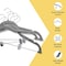 Lifemaster Velvet Skirt Hangers, Adjustable Clips, 360 Deg Swivel Hook, Non-Slip, Holds 10 lbs, Gray, 10PK LMVSH10GY - alternate 2