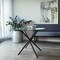Fab Glass And Mirror 36in Round Hydra Breakfast Table Clear 1/2in Thick Glass Top with Black Base, Elegant Gold D DT-0136BK - alternate 2