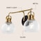 Jonathan Y Shirley 17.5" 2-light Farmhouse Industrial Metal LED Vanity Light w/Seeded Glass Globe Shades, Brass JYL7404B - alternate 3