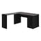 Homeroots 60" Gray and Black L Shape Computer Desk With Three Drawers 333529 - alternate 1