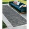 Homeroots 8' Runner Gray and Blue Striped Stain Resistant Indoor Outdoor Runner Rug 531664 - alternate 1