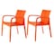 Homeroots Set of Two Orange Heavy Duty Plastic Outdoor Stacking Dining Chairs, 2PK 565204 - alternate 1