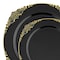 Smarty Had A Party Black with Gold Fancy Round Disposable Plastic Dinnerware Value Set, 240PK 8880-BGVP-CASE - alternate 2