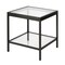 Homeroots 22" Black And Clear Glass And Steel Square End Table With Shelf 544170 - alternate 2
