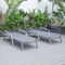 Leisuremod Marlin Patio Chaise Lounge Chair with Armrests in Grey Aluminum Frame, Dark Grey, 2PK MLAGR-77DGR2 - alternate 2