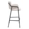 Homeroots Set of Two 30" Cream and Black Faux Shearling and Steel Bar Height Bar Chairs, 2PK 564997 - alternate 2