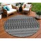Homeroots 8' Gray Silver And Charcoal Round Tribal Washable Indoor Outdoor Area Rug 582568 - alternate 1