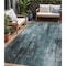 Homeroots 5' X 8' Teal Blue Gray And Ivory Abstract Washable Indoor Outdoor Area Rug 617669 - alternate 1