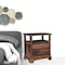 Homeroots 27" Dark Brown Solid Wood Two Drawer Nightstand 521189 - alternate 1