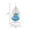 Homeroots 40" Blue and Steel stand finished Metal Outdoor Swing Chair with Blue Cushion 372211 - alternate 2