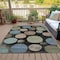 Homeroots 10' X 14' Black Fern Green And Teal Blue Geometric Washable Indoor Outdoor Area Rug 630560 - alternate 2