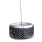 Homeroots Charcoal Black And White Drum Metal Dimmable Chandelier With Black Shades 611335 - alternate 2