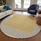 Homeroots 8' Gold Black And Beige Round Striped Washable Indoor Outdoor Area Rug 597219 - alternate 3