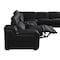 Homeroots Black Italian Leather Power Reclining U Shaped Eight Piece Corner Sectional With Console 632576 - alternate 2