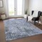 Homeroots 10' X 14' Blue And Dark Gray Abstract Washable Indoor Outdoor Area Rug 605541 - alternate 2