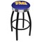 Holland Bar Stool Co 25" Blk Wrinkle Penn State Swivel Bar Stool, Chrome Ring L8B3C25Pittsb - alternate 1
