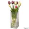 Uniquewise 10-Inch Square Frosted Clear Glass Table Vase - A Timeless Centerpiece for Dining Tables,  QI004738.CR.S - alternate 1