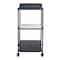 Homeroots 25in Black Steel and Faux Marble Glass Rolling Bar Cart 668797 - alternate 2