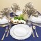 Smarty Had A Party White w/Silver Vintage Rim Round Plastic Dinnerware Set (120 Dinner Plates+120 Salad Plates), 240PK 860WHSVP-CASE - alternate 2