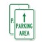 Signmission Parking Area with Ahead Arrow, 18'' X 24'' 2 Signs, Heavy Gauge Aluminum, 2PK A-1824-2PACK-23468 - alternate 1