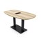 Skutchi Designs Arc Boat Conference Table, 36 in W, 60 in L, Brown HAR-ABOT-36x60-DOU.BK-K525-EBLK - alternate 1