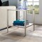 Homeroots 22" Nickel And Clear Glass And Steel Square End Table With Shelf 544179 - alternate 3