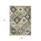 Homeroots 9' X 12' Fern Green Gold And Charcoal Southwestern Washable Indoor Outdoor Area Rug 632267 - alternate 1