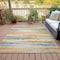 Homeroots 3' X 5' Gold Gray And Ivory Striped Washable Indoor Outdoor Area Rug 631407 - alternate 2