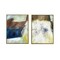 Homeroots Set Of Two Mod Abstract Blue And Ivory Gold Floater Frame Painting Wall Art, 2PK 548992 - alternate 1